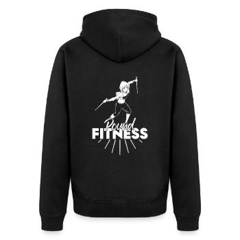 Entraînement avec pilons - Pound Fitness - Veste à capuche bio Premium Unisexe - noir - Dos - Nico (187cm)