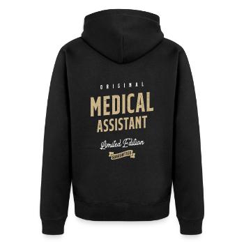 Medizinischer Assistent Job Beruf Geburtstagsarbeiter - Unisex Premium Bio Zip Hoodie - Schwarz - Hinten - Nico (187cm)