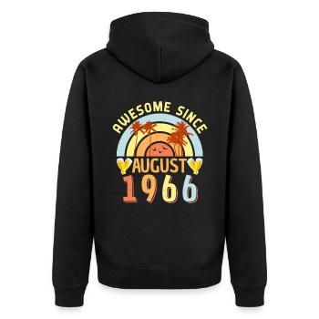 Legendary August 1966 - Unisex Premium Organic Zip Hoodie - black - Back - Nico (187cm)