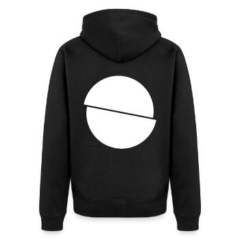 Demi-cercles blancs Design - Veste à capuche bio Premium Unisexe - noir - Dos - Nico (187cm)