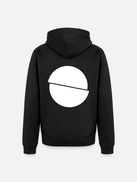 Demi-cercles blancs Design - Veste à capuche bio Premium Unisexe - noir