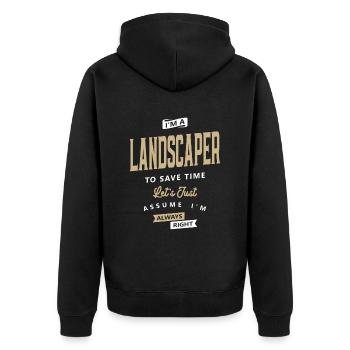 Landschaftsgärtner Job Beruf Geburtstagsarbeiter - Unisex Premium Bio Zip Hoodie - Schwarz - Hinten - Nico (187cm)