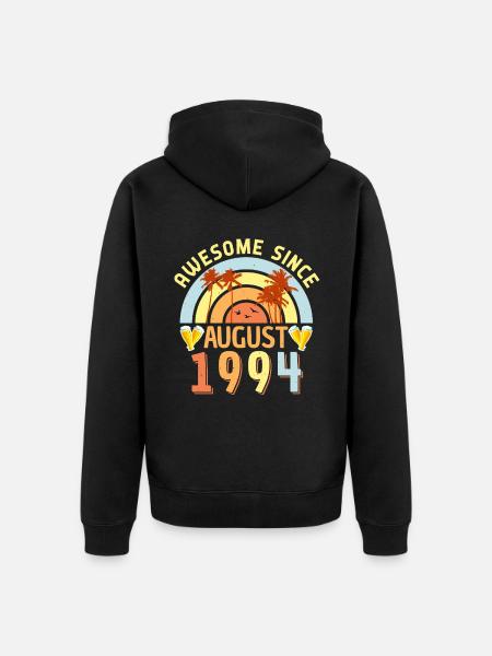 Baujahr 1994 Im August - Unisex Premium Bio Zip Hoodie - Schwarz