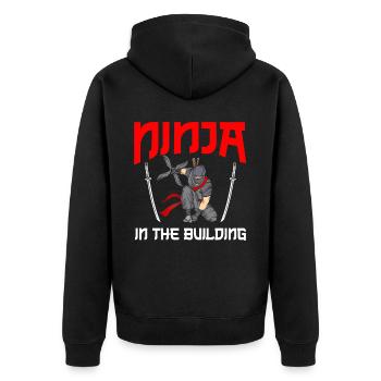 Ninja Geschenk Karate Ninjutsu Judo Samurai Japan - Unisex Premium Bio Zip Hoodie - Schwarz - Hinten - Nico (187cm)