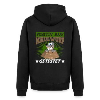 Maulwurf Mole Maulwurfshügel Maulwürfe - Unisex Premium Bio Zip Hoodie - Schwarz - Hinten - Nico (187cm)