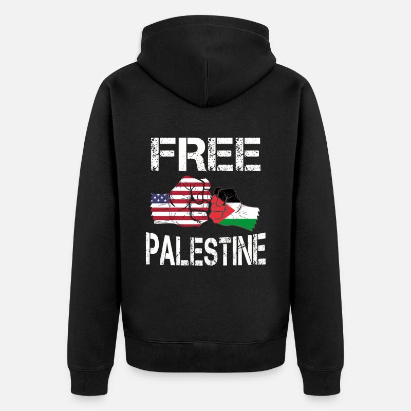 Palestine - Veste à capuche bio Premium Unisexe - noir