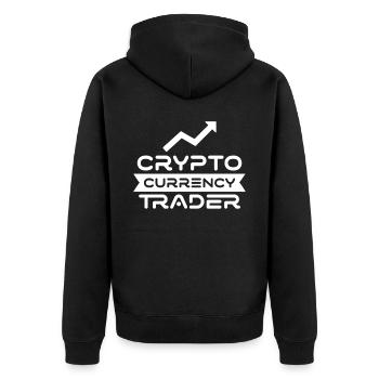 Kryptowährungs Händler Crypto Trader Krypto - Unisex Premium Bio Zip Hoodie - Schwarz - Hinten - Nico (187cm)
