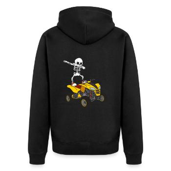Dabbing Skeleton Quad Bike - Unisex Premium Organic Zip Hoodie - black - Back - Nico (187cm)