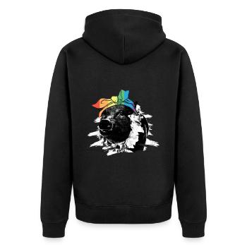 Autist Tshirt Autimus Geschenk Asperger Kinder - Unisex Premium Bio Zip Hoodie - Schwarz - Hinten - Nico (187cm)