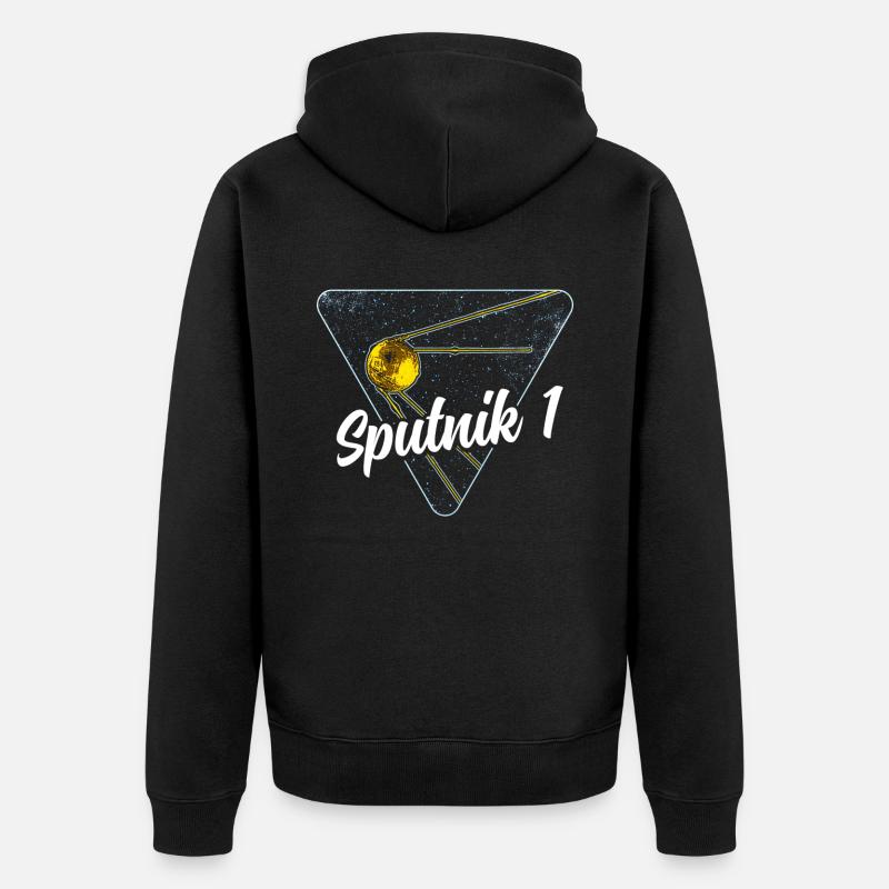 Sputnik 1 Satellit - Unisex Premium Bio Zip Hoodie - Schwarz