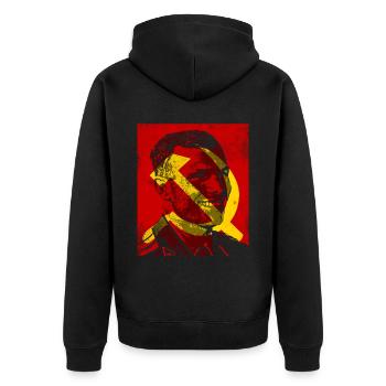 Juri Gagarin - Kosmonaut und erster Mensch im Welt - Unisex Premium Bio Zip Hoodie - Schwarz - Hinten - Nico (187cm)