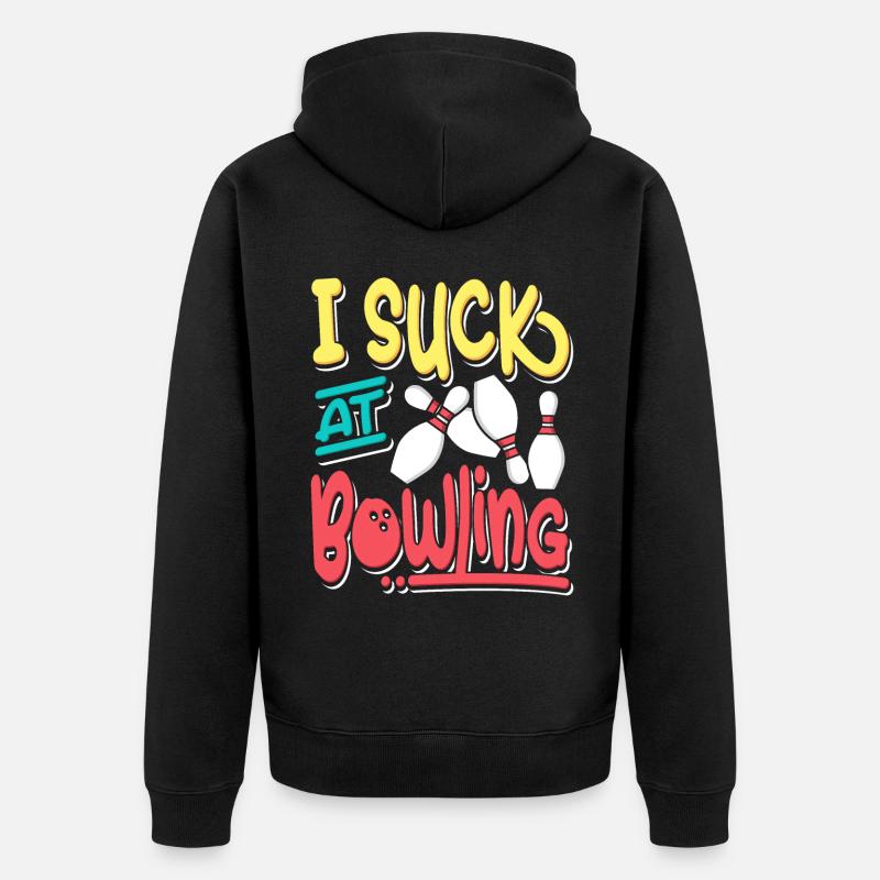 Je suis mauvais dans Bowling Bowler - Veste à capuche bio Premium Unisexe - noir