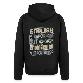 Engineering Engineering - Unisex Premium Organic Zip Hoodie - black - Back - Nico (187cm)