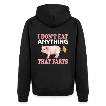Vegetarier Veganer Vegan Veggie Tierschutz Gemüse - Unisex Premium Bio Zip Hoodie - Schwarz - Hinten - Nico (187cm)