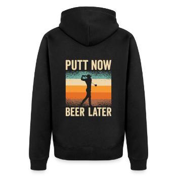 Golf Golfer Golfball Golfspieler Golfschläger - Unisex Premium Bio Zip Hoodie - Schwarz - Hinten - Nico (187cm)