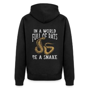 Snake Gift Animal Reptile Cobra Python Boa - Unisex Premium Organic Zip Hoodie - black - Back - Nico (187cm)