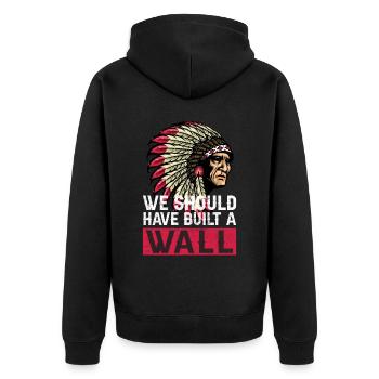 Indianer Ureinwohner Amerika Native American - Unisex Premium Bio Zip Hoodie - Schwarz - Hinten - Nico (187cm)