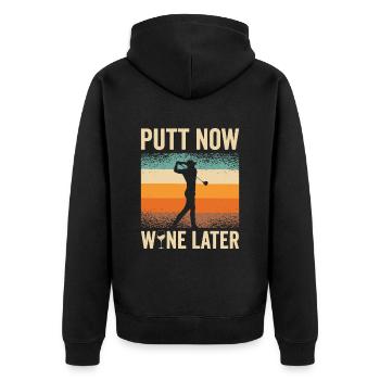 Golf Golfer Golfball Golfspieler Golfschläger - Unisex Premium Bio Zip Hoodie - Schwarz - Hinten - Nico (187cm)