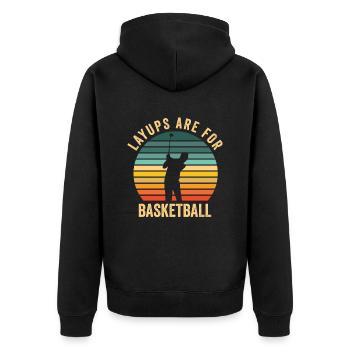 Golf Golfer Golfball Golfspieler Golfschläger - Unisex Premium Bio Zip Hoodie - Schwarz - Hinten - Nico (187cm)