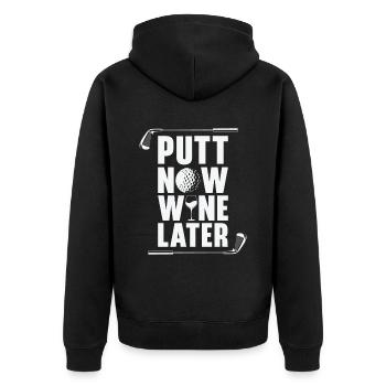Golf Golfer Golfball Golfspieler Golfschläger - Unisex Premium Bio Zip Hoodie - Schwarz - Hinten - Nico (187cm)