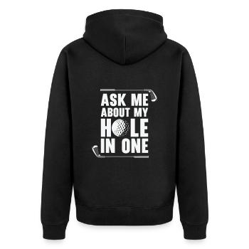 Golf Golfer Golfball Golfspieler Golfschläger - Unisex Premium Bio Zip Hoodie - Schwarz - Hinten - Nico (187cm)