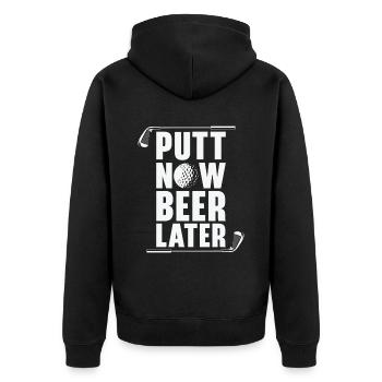 Golf Golfer Golfball Golfspieler Golfschläger - Unisex Premium Bio Zip Hoodie - Schwarz - Hinten - Nico (187cm)