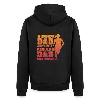 Courir papa, tout comme un papa ordinaire, seulement plus cool - Veste à capuche bio Premium Unisexe - noir - Dos - Nico (187cm)