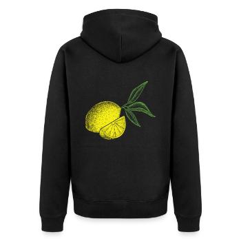 Citron Fruit Retro Lemonade - Veste à capuche bio Premium Unisexe - noir - Dos - Nico (187cm)