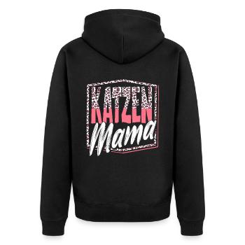 Katzen Mama Kätzchen Katzenbesitzerin Katze - Unisex Premium Bio Zip Hoodie - Schwarz - Hinten - Nico (187cm)