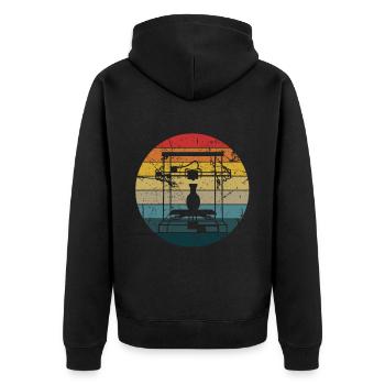 3d Printer - Unisex Premium Organic Zip Hoodie - black - Back - Nico (187cm)