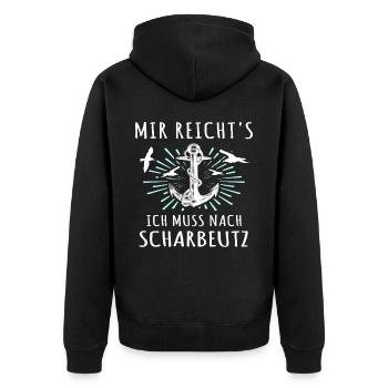 Scharbeutz Ostsee Scharbeutzer Urlaub - Unisex Premium Bio Zip Hoodie - Schwarz - Hinten - Nico (187cm)