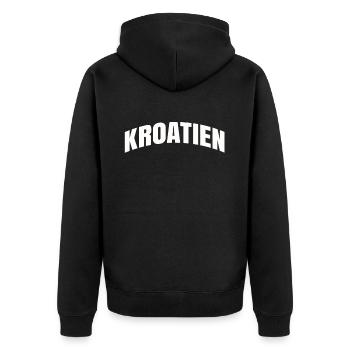 Kroatien - Unisex Premium Bio Zip Hoodie - Schwarz - Hinten - Nico (187cm)
