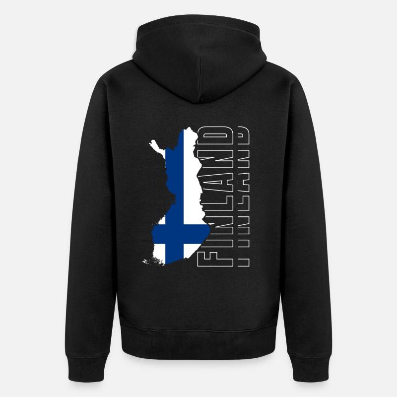 Finlande - Veste à capuche bio Premium Unisexe - noir