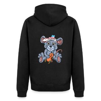 Souris - Veste à capuche bio Premium Unisexe - noir - Dos - Nico (187cm)