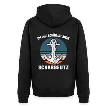Scharbeutz Ostsee Scharbeutzer Urlaub - Unisex Premium Bio Zip Hoodie - Schwarz - Hinten - Nico (187cm)