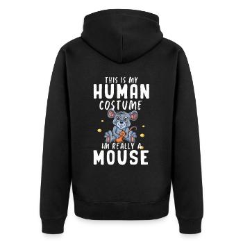 Souris Cadeau Souris Enfants Hommes Souris Conseils - Veste à capuche bio Premium Unisexe - noir - Dos - Nico (187cm)