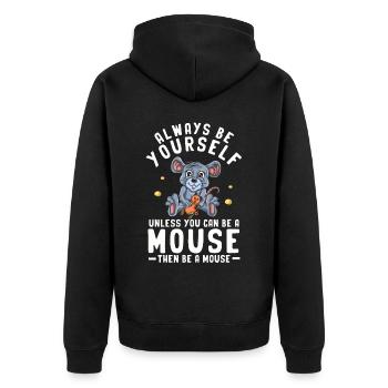 Souris Souris Cadeau Rat Rongeur Souris Souris Lousemaus - Veste à capuche bio Premium Unisexe - noir - Dos - Nico (187cm)