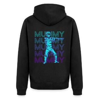 Mummy Ancient Egypt Retro - Unisex Premium Organic Zip Hoodie - black - Back - Nico (187cm)