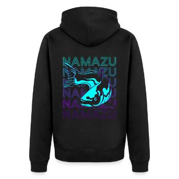 Namazu Earthshaker Mythologie japonaise Poisson-chat - Veste à capuche bio Premium Unisexe - noir - Dos - Nico (187cm)