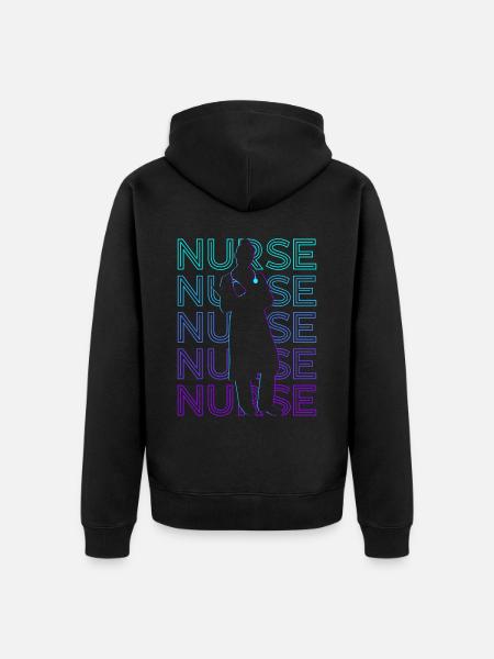 Nurse RN Nursing Retro - Unisex Premium Organic Zip Hoodie - black