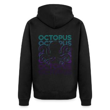 Octopus Rétro - Veste à capuche bio Premium Unisexe - noir - Dos - Nico (187cm)