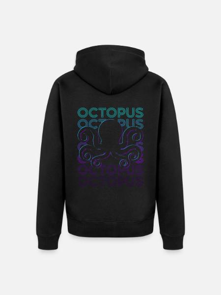 Octopus Rétro - Veste à capuche bio Premium Unisexe - noir