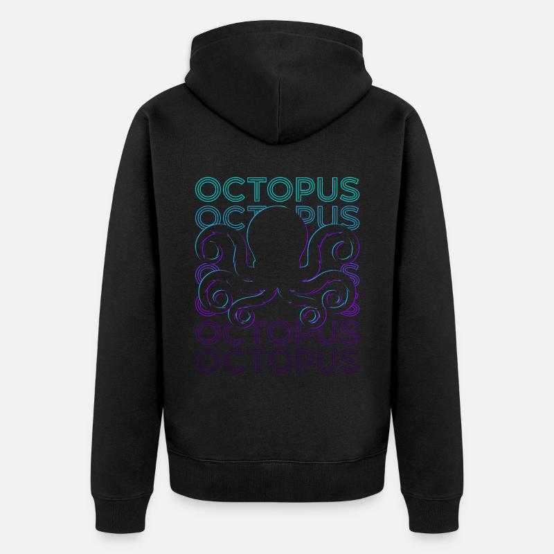 Octopus Rétro - Veste à capuche bio Premium Unisexe - noir