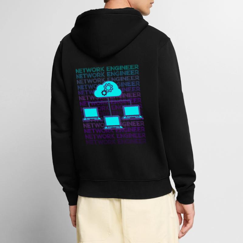 Network Engineer Network Technology Retro Unisex Premium Organic Zip Hoodie