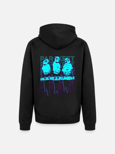 Sittich Retro - Unisex Premium Bio Zip Hoodie - Schwarz