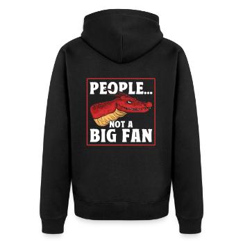 Leute, die kein großer Fan sind Mürrischer Drache - Unisex Premium Bio Zip Hoodie - Schwarz - Hinten - Nico (187cm)