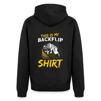 Extreme Sports Parkour C’est ma chemise backflip - Veste à capuche bio Premium Unisexe - noir - Dos - Nico (187cm)