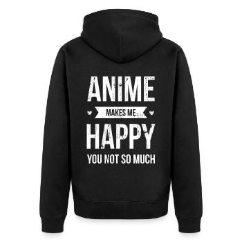 L’anime me rend heureux, pas tellement pour - Veste à capuche bio Premium Unisexe - noir - Dos - Nico (187cm)
