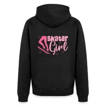 Skater-mädchen Für Skateboarder - Unisex Premium Bio Zip Hoodie - Schwarz - Hinten - Nico (187cm)
