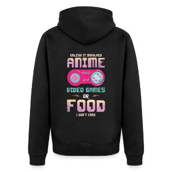 Es Sei Denn, Es Handelt Sich Um Anime-videospiele - Unisex Premium Bio Zip Hoodie - Schwarz - Hinten - Nico (187cm)